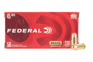 Federal Champion 45 ACP Ammo features a full metal jacket bullet